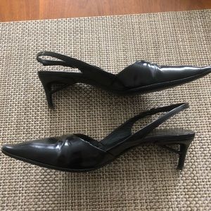 Prada Architectural Kitten Heel Slingback